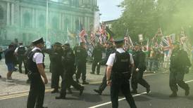 ‘UK Freedom March’ rally in Belfast sparks anti-fascist protests