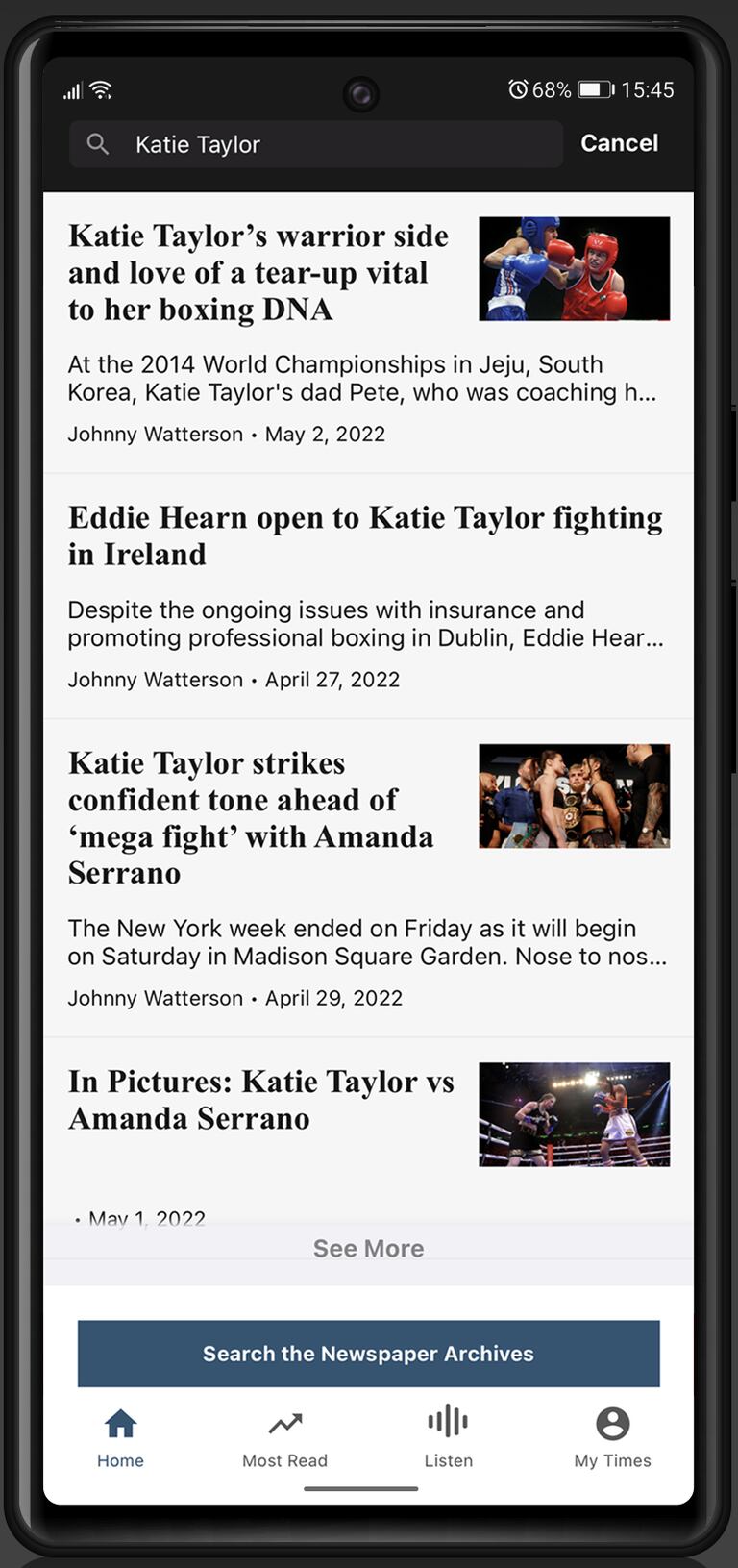 Searching the full Irish Times archive is now available on the app as well as on our website