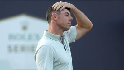 Rory McIlroy sees golden opportunity for Dubai hat-trick end in watery grave