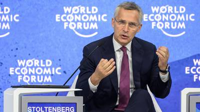 Nato head tells Davos elite that freedom more important than profit