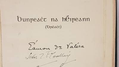 Signed draft of Irish Constitution for sale as part of Seán MacEntee auction