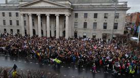 Large crowd turns out in Dublin for #IBelieveHer rally